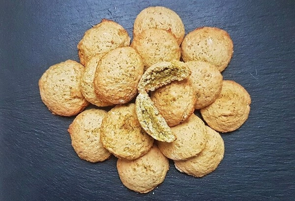 roomboterkoekjes met pistachepasta