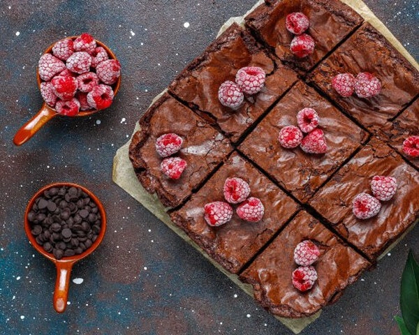 chocolade brownies met frambozen
