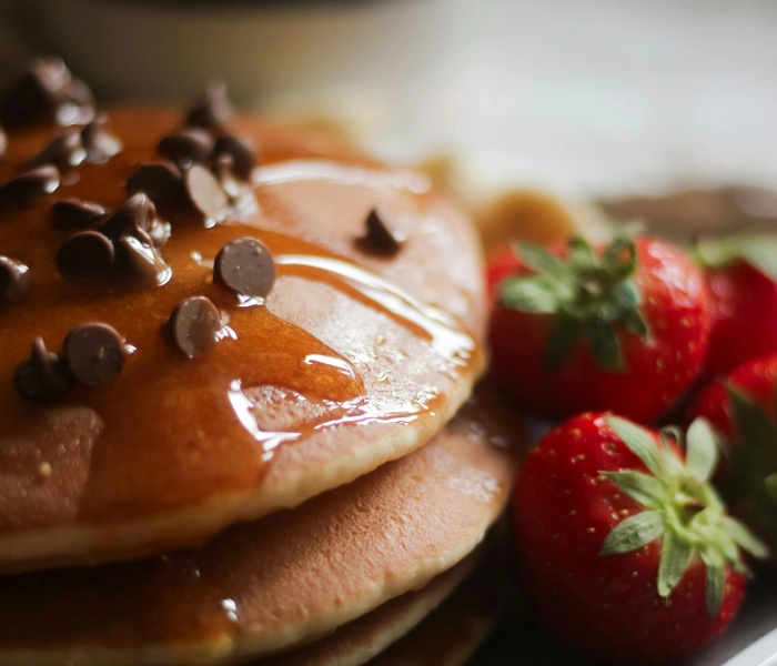 pompoenpannenkoeken met gezouten karameltopping