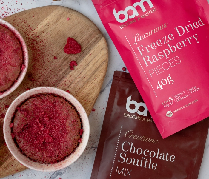 soep met frambozen en chocolade